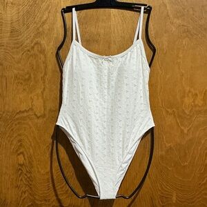 Dipping’ Daisys White Eyelet One-Piece Swimsuit - Size L - NWT